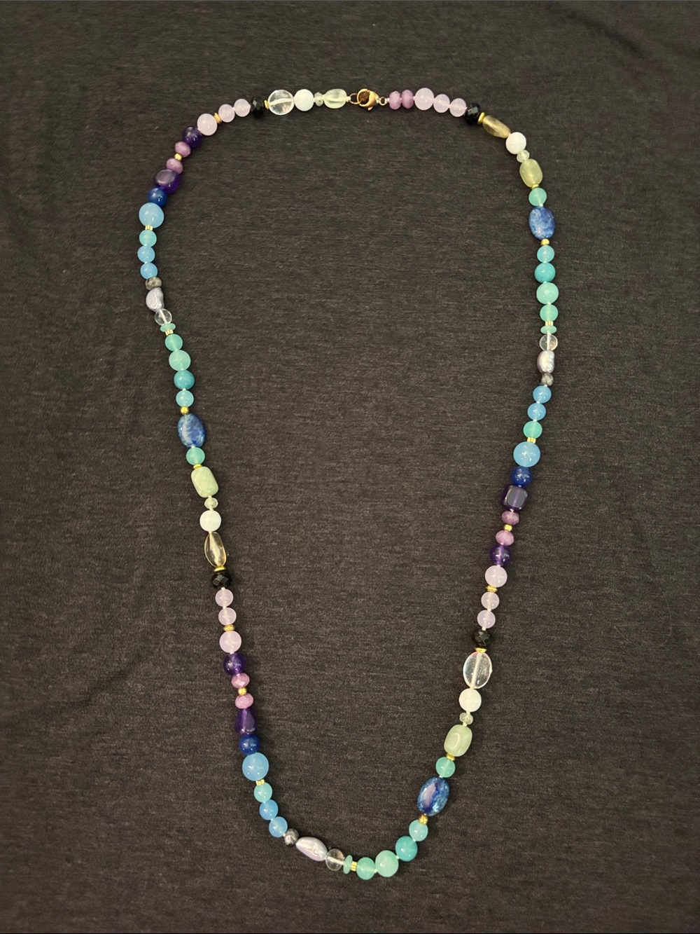 Multicolor Beaded Women’s Necklace - Pastel Gem Tones